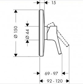 Смеситель для душа встраиваемый Hansgrohe коллекция Talis S хром 72606000