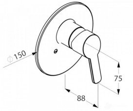 Смеситель для душа встраиваемый Kludi Logo Neo в комплекте со скрытой частью 374200575 + 38625