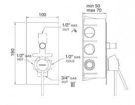 Смеситель для душа Treemme Up однорычажный встраиваемый черный матовый 5749NN01