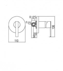 Смеситель для душа встраиваемый Tres Lex-Tres хром 18117705