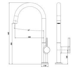 Смеситель для кухни Аквародос Bari однорычажный черный матовый АР000084810