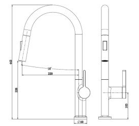 Змішувач для кухні Аквародос Bari одноважільний gun metal АР000082526