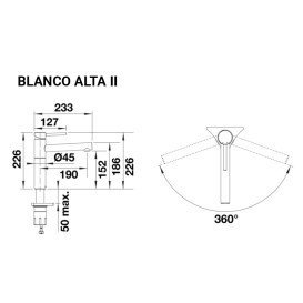 Змішувач для кухні Blanco ALTA II ніжний білий 527536
