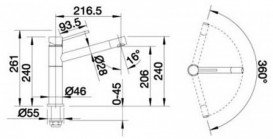 Змішувач для кухні Blanco Alta змішувач хром 512319