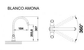 Смеситель для кухни Blanco Amona двухвентильный  хром/антрацит 520770