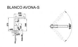 Смеситель для кухни Blanco Avona-S однорычажный  темная скала 521285