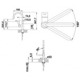 Смеситель для кухни Blanco Candor-S однорычажный нержавеющая сталь 523121