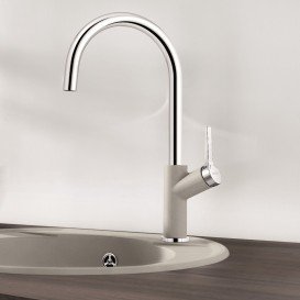 Смеситель для кухни Blanco Carena-S однорычажный  серый беж 520987