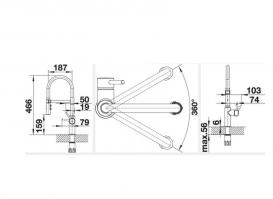 Змішувач для кухні Blanco Catris-S Flexo одноважільний з висувною лійкою чорний матовий 525793