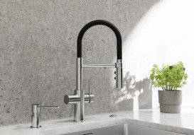 Смеситель для кухни Blanco Catris-S Flexo Filter под фильтр с выдвижной лейкой PVD нержавеющая сталь 526706