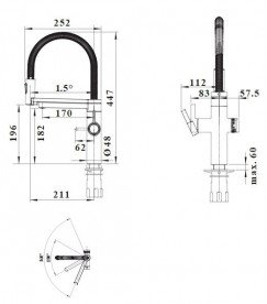 Змішувач для кухні Blanco Evol-S Pro Filter з фільтром та висувною лійкою PVD сатинове золото 527430