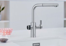 Змішувач для кухні Blanco Evol-S Volume з висувною лійкою нержавіюча сталь 525211