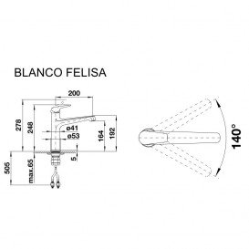 Змішувач для кухні Blanco FELISA змішувач шампань 520330