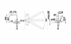 Змішувач для кухні Blanco Fontas II одноважільний під фільтр SILGRANIT® чорний 526157