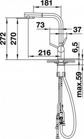 Смеситель для кухни Blanco Fontas II однорычажный под фильтр SILGRANIT® черный 526158