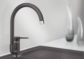 Смеситель для кухни Blanco JETA однорычажный  боковой излив  серый беж 519734