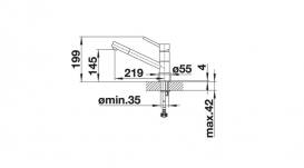 Змішувач для кухні Blanco KANO змішувач хром 521502