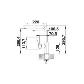 Смеситель для кухни Blanco Lanora однорычажный нержавеющая сталь 523122