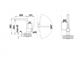 Змішувач для кухні Blanco Linus одноважільний чорний матовий 525806