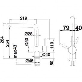 Смеситель для кухни Blanco LINUS-S-F однорычажный  выдвижной излив  нержавеющая сталь 514024