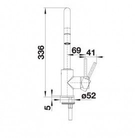 Смеситель для кухни Blanco Mida-S однорычажный  выдвижной излив  хром 521454