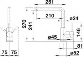 Смеситель для кухни Blanco Mila однорычажный  хром 519414