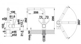 Змішувач для кухні Blanco Mila-S змішувач висувною виливши хром 519810