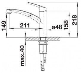 Змішувач для кухні Blanco Nea-S змішувач висувною виливши хром 520296