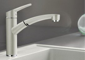 Змішувач для кухні Blanco Nea-S Silgranit змішувач висувною виливши перловий 520307