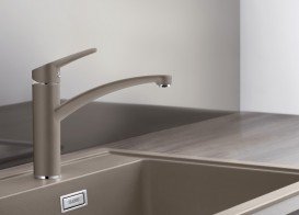 Смеситель для кухни Blanco Nea Silgranit однорычажный  серый беж 519410