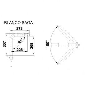 Змішувач для кухні Blanco Saga змішувач нержавіюча сталь 519446