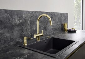 Смеситель для кухни Blanco Trima Filter под фильтр PVD сатиновое золото 526695