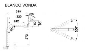 Смеситель для кухни Blanco Vonda однорычажный  хром 518434