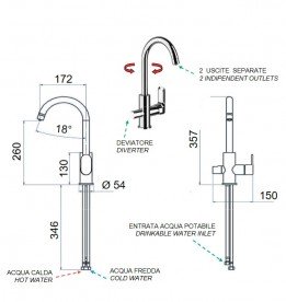 Змішувач для кухні Daniel з виходом для питної води чорний матовий TA679DW15
