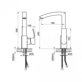 Змішувач для кухні Devit Country одноважільний латунь хром 56177KT
