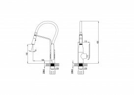 Змішувач для кухні Devit Katarina одноважільний латунь/пластик хром/білий 375X8148W