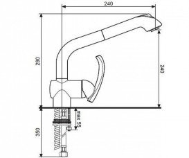 Змішувач для кухні Emmevi Dacota з висувним виливом нікель NS73066