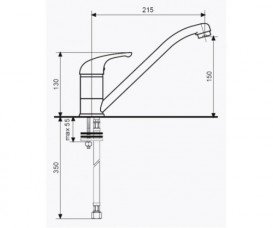 Смеситель для кухни Emmevi Giglio однорычажный хром/золото CO8007G