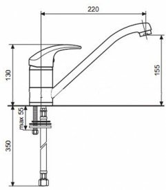 Смеситель для кухни Emmevi Granit Luxor однорычажный гранит GBE 7007R