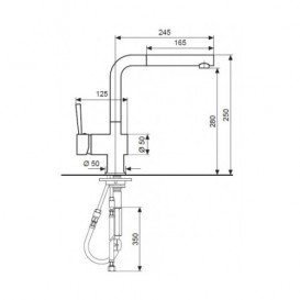 Смеситель для кухни Emmevi Piper однорычажный никель NS45066