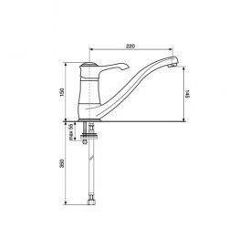Змішувач для кухні Emmevi Tiffany змішувач чорний / золото NO6095