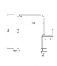Смеситель для кухни Eurorama Tono однорычажный латунь хром 144514C