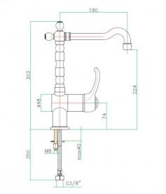 Змішувач для кухні Fiore Jafar Sky змішувач Swarovski хром 84CR5414
