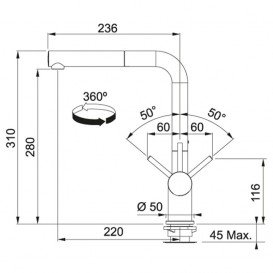 Смеситель для кухни Franke Active Plus Doc однорычажный с выносным изливом латунь покрытие Fragranite хром/миндаль 115.0373.885