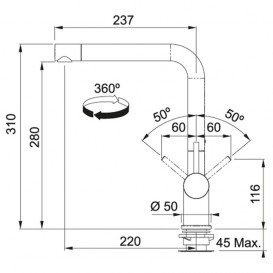 Смеситель для кухни Franke Active Plus однорычажный латунь покрытие Fragranite хром/ваниль 115.0373.800