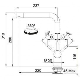 Змішувач для кухні Franke Active Plus змішувач латунь покриття Fragranite хром / шторм 115.0373.815