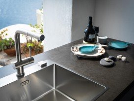 Смеситель для кухни Franke Atlas Neo Pull Out однорычажный с выносным изливом нержавеющая сталь 115.0521.438