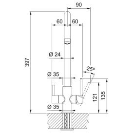 Змішувач для кухні Franke Lina Clear Water чорний матовий 120.0703.746