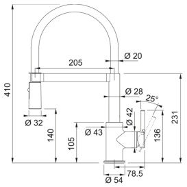 Смеситель для кухни Franke Lina Semi Pro латунь черный матовый 115.0725.838