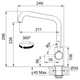 Смеситель для кухни Franke Lina U хром 115.0728.473